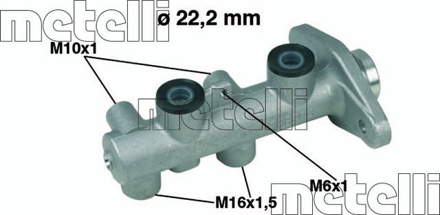 Тормозной цилиндр главный Metelli (алюминий) для Hyundai Getz I 2002-2010. Артикул 05-0345