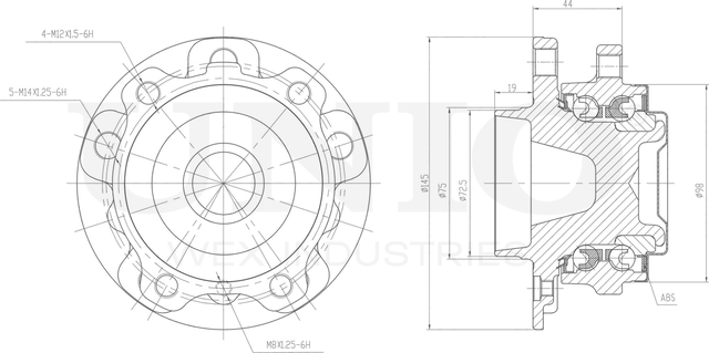 Ступица колеса с интегрированным подшипником (Unio). Артикул HUB-20209