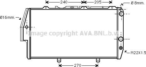Радиатор охлаждения двигателя AVA. Артикул AI2020