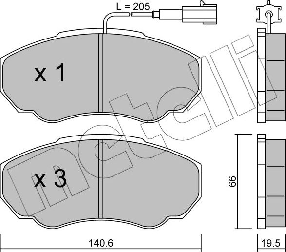 Тормозные колодки Metelli передние для Fiat Ducato II 2002-2006. Артикул 22-0325-0