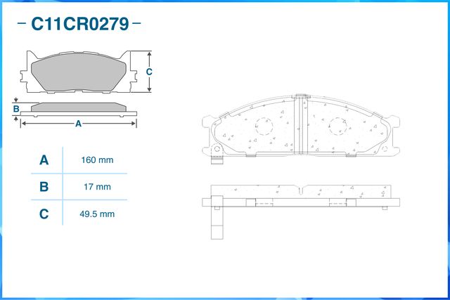 Колодки тормозные передние (Low Metallic) (Cworks). Артикул C11CR0279