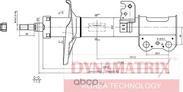 Амортизатор подвески газонаполненный (Dynamatrix-Korea). Артикул DSA334817