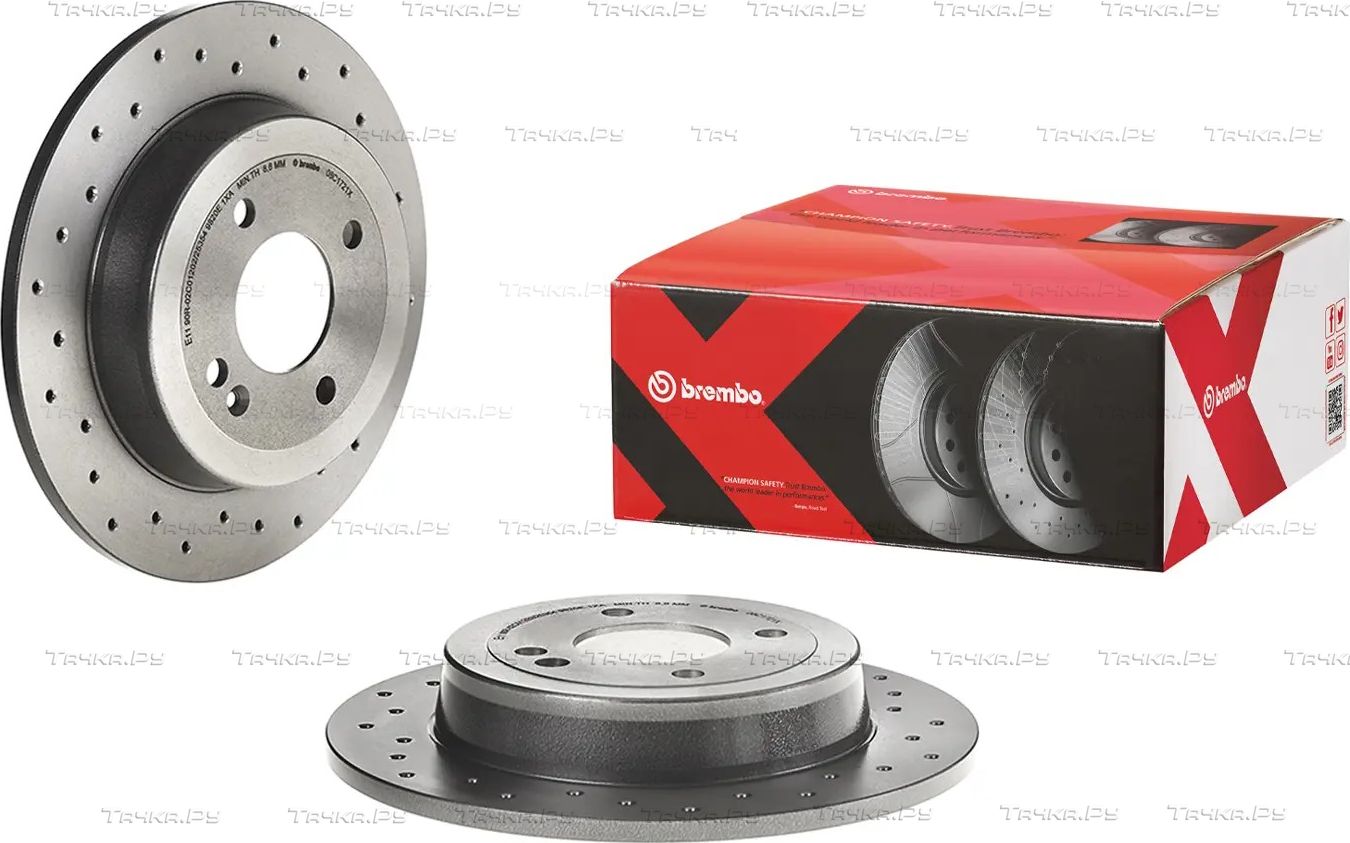 Тормозной диск Brembo XTRA задний для Hyundai i20 II 2014-2026. Артикул 08.C172.1X