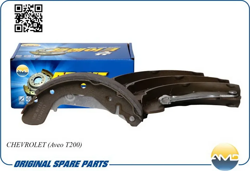 Колодки тормозные CHEVROLET Aveo (03-) задние барабанные (4шт.) AMD AMD. Артикул AMDBF225