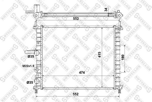 Радиатор охлаждения двигателя Stellox для Fiat Bravo I 1995-2001. Артикул 10-25331-SX