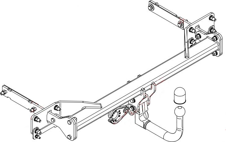 Фаркоп Steinhof для Mercedes-Benz S-Класс W222 2013-2026 (вкл. 4Matic, вкл. AMG styling). Быстросъемный крюк. Артикул M-159