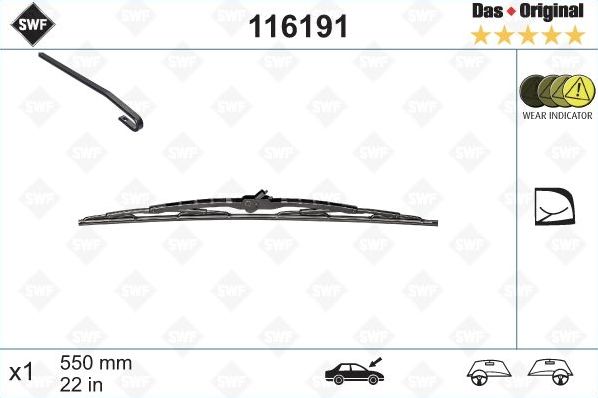 Щетка стеклоочистителя (дворник) SWF Das Original. Артикул 116191