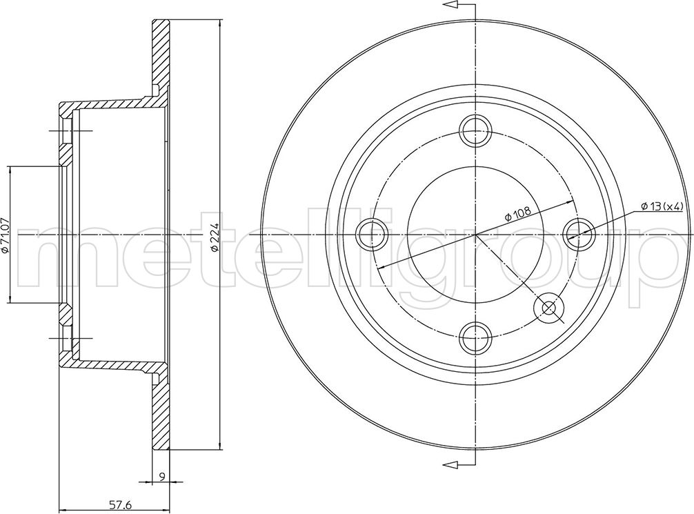 Тормозной диск Metelli. Артикул 23-0319
