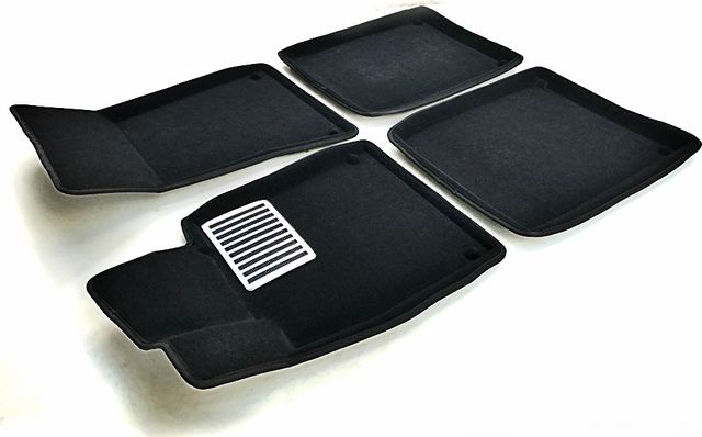 Коврики текстильные Euromat 3D Lux для салона Mercedes W222 Maybach 2014-2026 ЧЕРНЫЕ. Артикул EM3D-003521