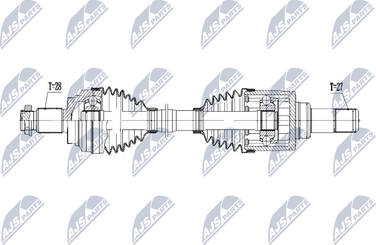 Полуось (привод в сборе, приводной вал) NTY. Артикул NPW-BM-054