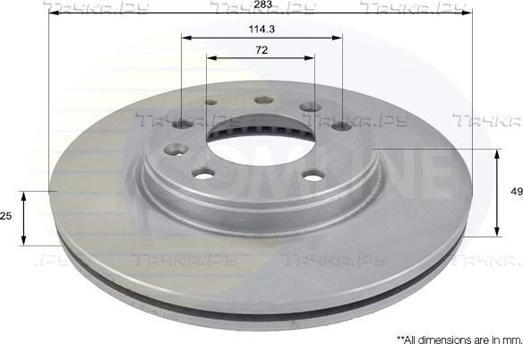 Тормозной диск Comline COATED. Артикул ADC0445V