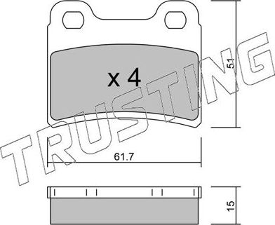 Тормозные колодки Trusting задние для Ford Escort V 1991-2000. Артикул 551.0