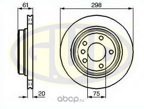 Тормозной диск G.U.D.. Артикул GDB120154