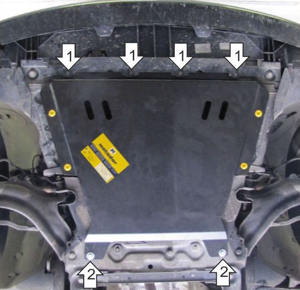 Защита Мотодор для картера и КПП Renault Kangoo II 2008-2017. Артикул 71709