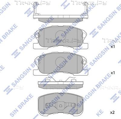 Тормозные колодки Sangsin Hi-Q. Артикул SP1610