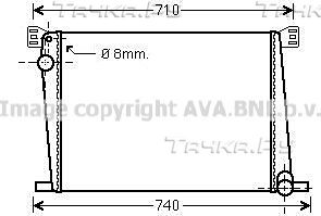 Радиатор охлаждения двигателя AVA для MINI Roadster R59 2011-2015. Артикул BWA2356