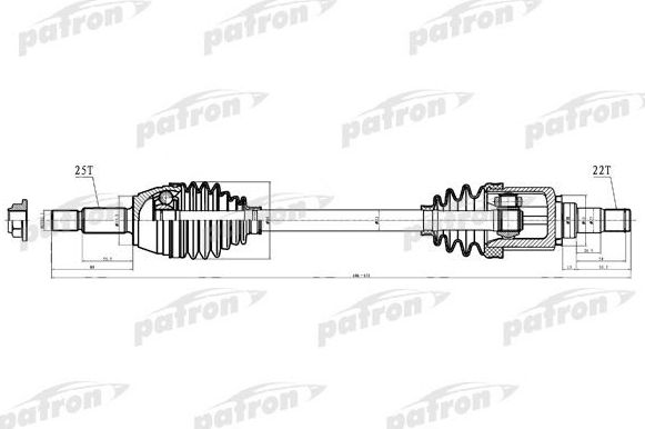 Полуось (привод в сборе, приводной вал) Patron. Артикул PDS0221