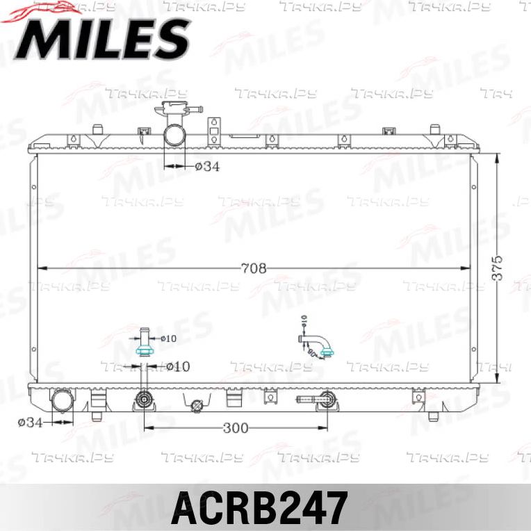 Радиатор охлаждения двигателя Miles (алюминий). Артикул ACRB247