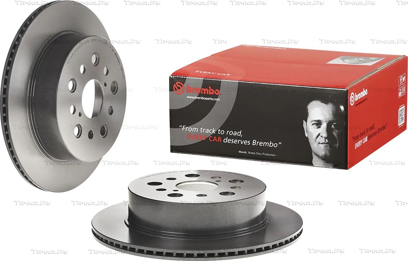 Тормозной диск Brembo PRIME LINE - UV Coated задний для Toyota Celsior III (F30) 2000-2006. Артикул 09.B453.11