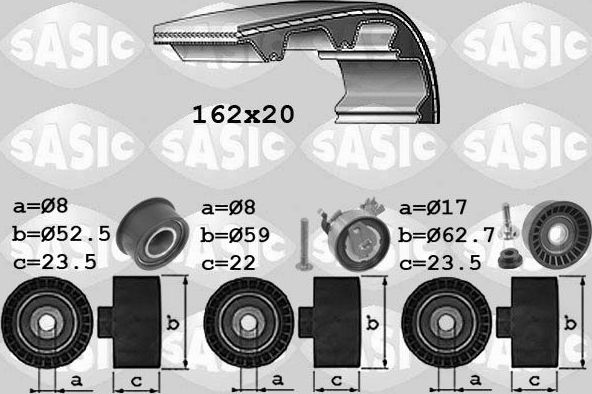 Ремень ГРМ с роликами (комплект) Sasic для Opel Astra F 1998-2005. Артикул 1756065