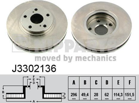 Тормозной диск Nipparts. Артикул J3302136
