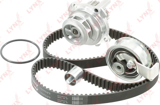 Помпа (водяной насос) с комплектом ремня ГРМ LYNXauto. Артикул PW-1309