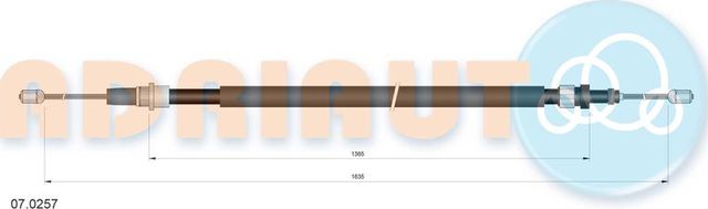 Трос ручника (тросик ручного тормоза) Adriauto. Артикул 07.0257