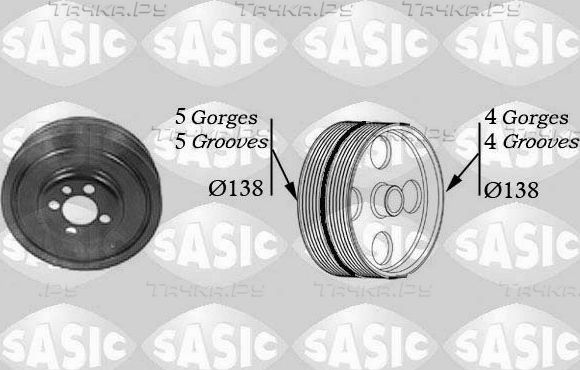 Шкив коленвала Sasic для Volkswagen Passat B5 2000-2005. Артикул 2156001
