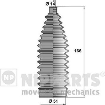 Пыльник рулевой рейки (комплект) Nipparts. Артикул N2845012