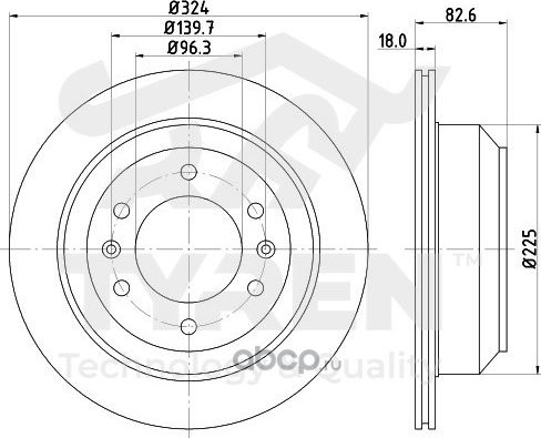 Тормозной диск (Tyren). Артикул TYR1015771