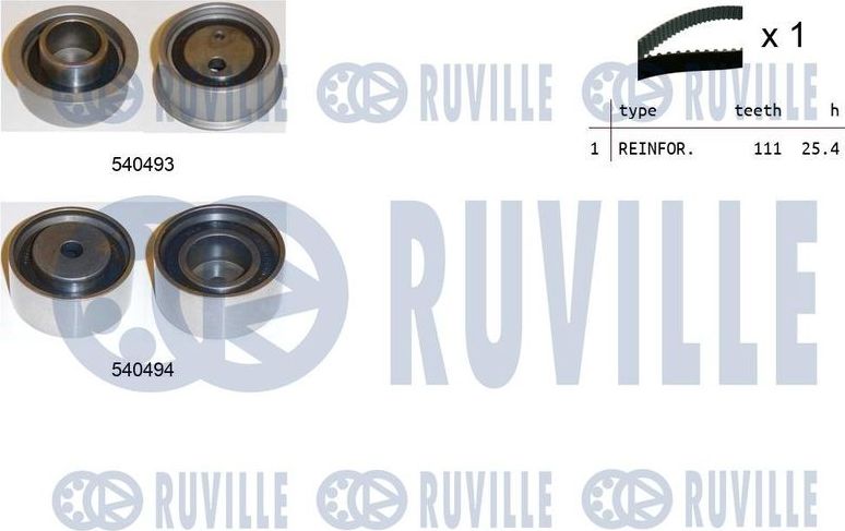 Ремень ГРМ с роликами (комплект) Ruville. Артикул 550360