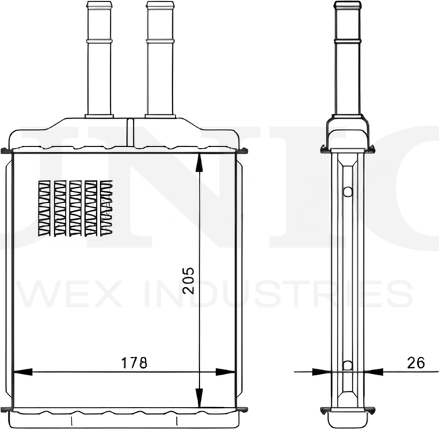 Радиатор отопителя (Unio). Артикул RAD-20052