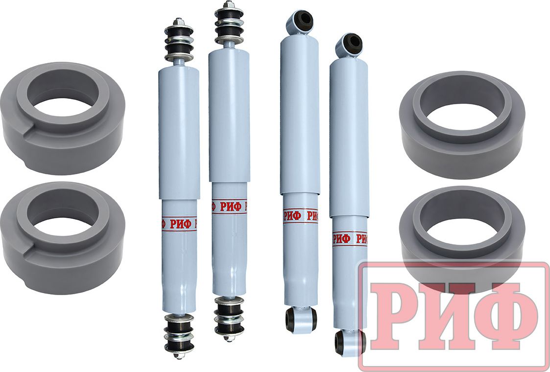 Лифт-комплект РИФ лайт газовый для Nissan Patrol Y61 1997-2013, лифт 50 мм. Артикул RIF-Y61-C-G-lite