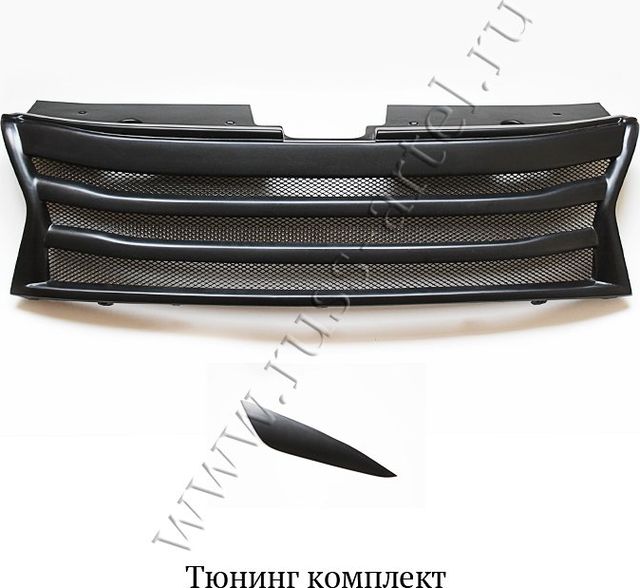 Тюнинг комплект Русская Артель (решетка радиатора с черной сеткой и накладки на фары) для Renault Duster I 2010-2026. Артикул TKRD-019700