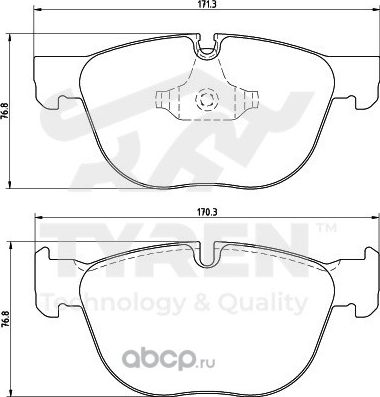Колодки тормозные дисковые | перед | (Tyren). Артикул TYR1210701
