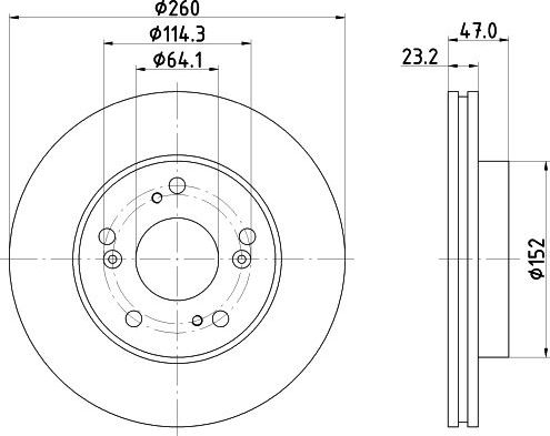 Тормозной диск Nisshinbo передний для Honda Civic VII 2002-2005. Артикул ND8053K