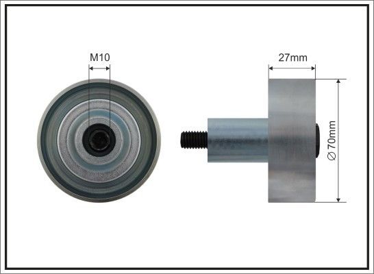 Направляющий (ведущий) ролик приводного поликлинового ремня Caffaro (Металл). Артикул 500479