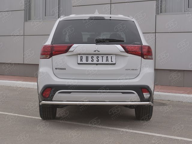 Защита RusStal заднего бампера d42 (секции) для Mitsubishi Outlander III 3-й рестайлинг 2018-2026. Артикул MOZ-003212