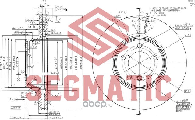 Диск тормозной (Segmatic). Артикул SBD30093115