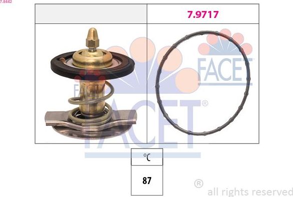 Термостат Facet Made in Italy - OE Equivalent. Артикул 7.8442