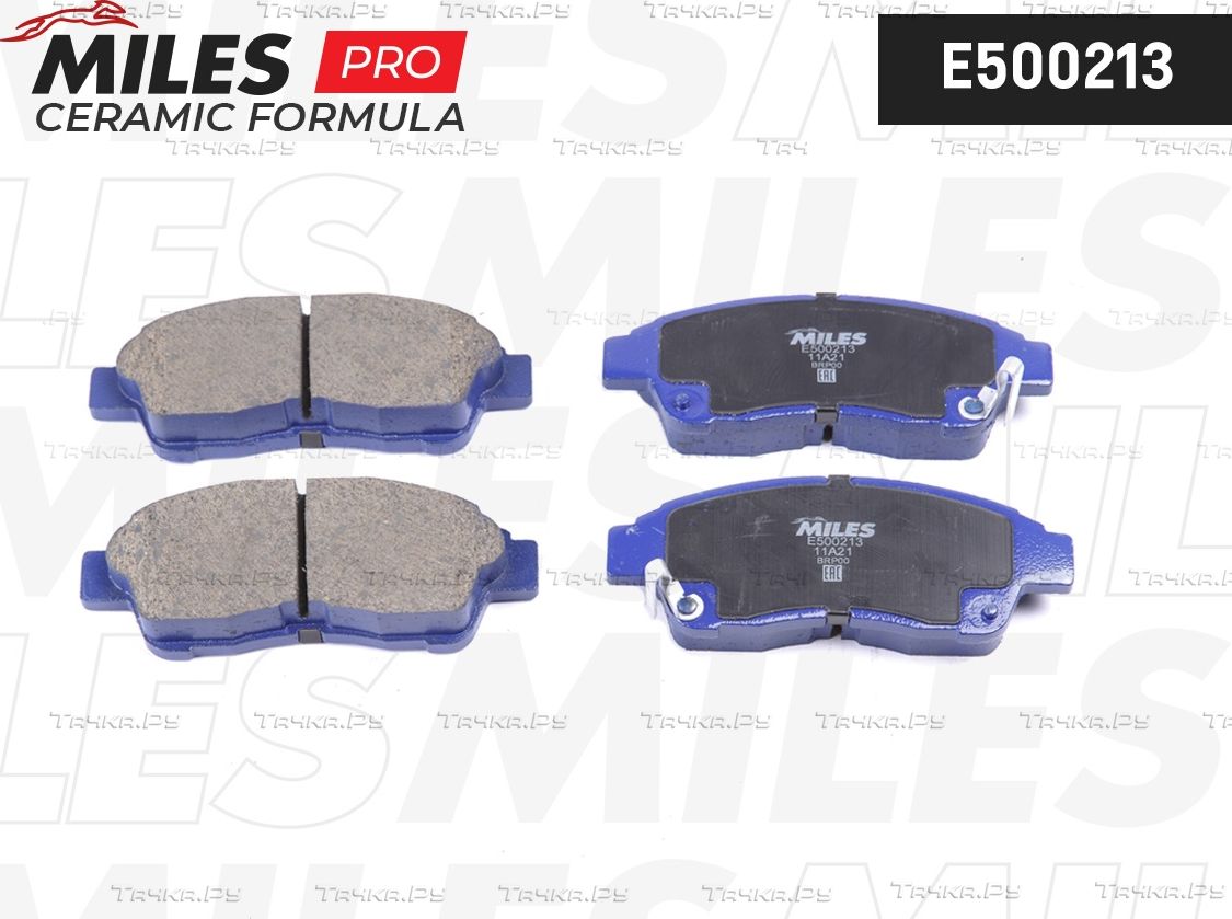 Тормозные колодки Miles (Керамика) передние для Toyota Corolla E90 1992-1997. Артикул E500213