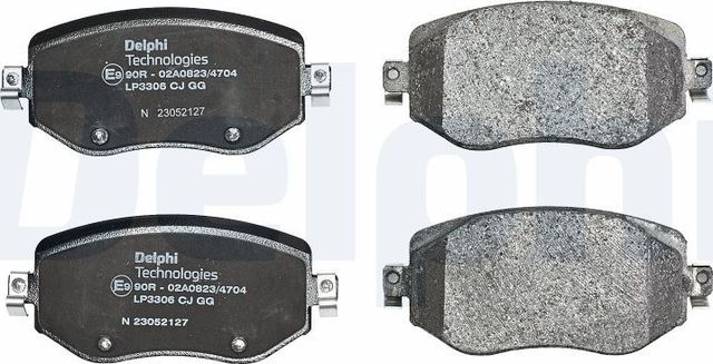 Тормозные колодки Delphi (Low-Metallic) передние для Renault Megane IV 2015-2026. Артикул LP3306