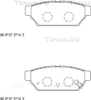 Тормозные колодки Asimco задние для Proton Persona I 1994-2004. Артикул KD4708