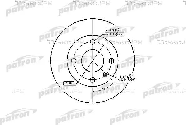 Тормозной диск Patron передний для Ford Orion III 1990-1993. Артикул PBD1658