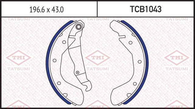 Колодки тормозные GM ASTRA F/G/CORSA B/NEXIA/ESPERO 91- задн.барабан. (Tatsumi). Артикул TCB1043