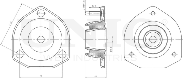 Опора амортизационной стойки (Unio). Артикул RMP-13082