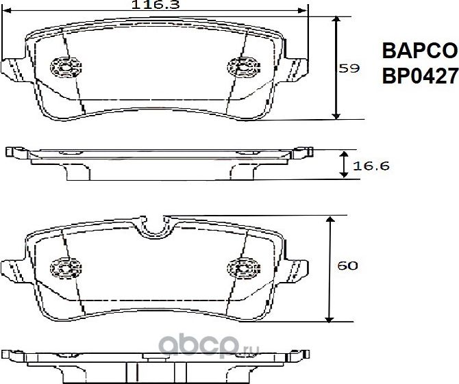 Колодки тормозные дисковые (Bapco) Bapco. Артикул BP0427