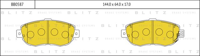 Колодки тормозные LEXUS GS300/IS300 99- передн. (Blitz). Артикул BB0587