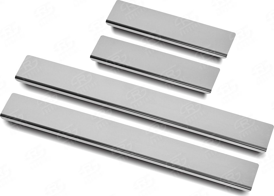 Накладки RusStal на пороги (лист нерж. зеркальный) для Volkswagen Jetta VI 2014-2018. Артикул VWJET14-01