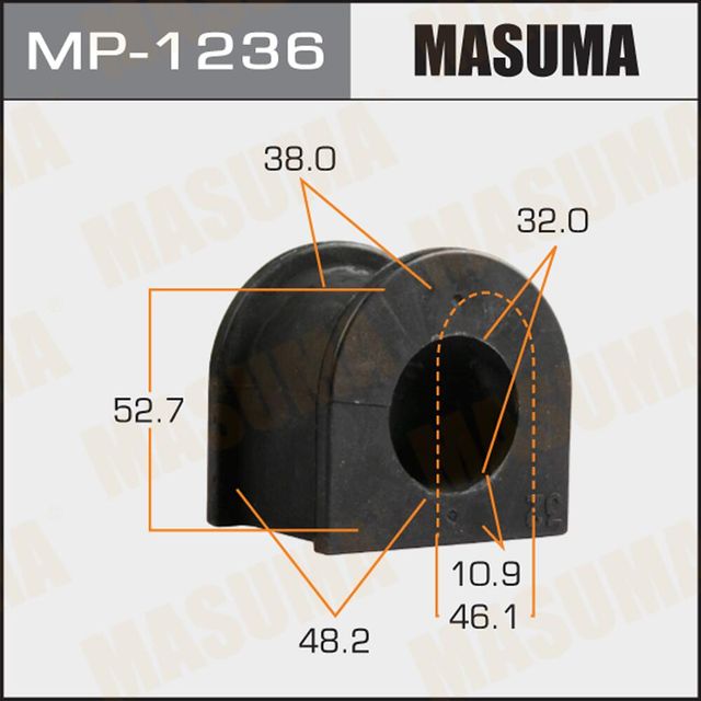 Втулки стабилизатора Masuma передние для Toyota Fortuner II 2015-2026. Артикул MP-1236